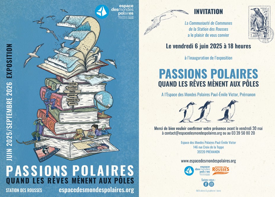 amaepf (@amaepf) on Twitter photo Invitation 6 juin 2025 - Exposition Passions polaires, quand les rêves mènent aux pôles
Nous vous remercions de bien vouloir confirmer votre présence avant le 30 mai à contact@espacedesmondespolaires.org ou au 03 39 50 80 20 Invitation 6 juin 2025 - Exposition Passions polaires, quand les rêves mènent aux pôles
Nous vous remercions de bien vouloir confirmer votre présence avant le 30 mai à contact@espacedesmondespolaires.org ou au 03 39 50 80 20