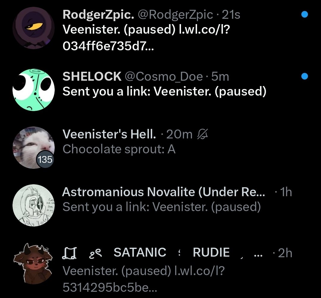 veenister's tweet image. Hello everyone, it's your beloved devil! out here giving youuu a big fat warning.

These variants account are hacked and are on a spamming mass sending you unknown link source, no matter what you do, do NOT. click the link ignore the message for less risk of losing your variant!