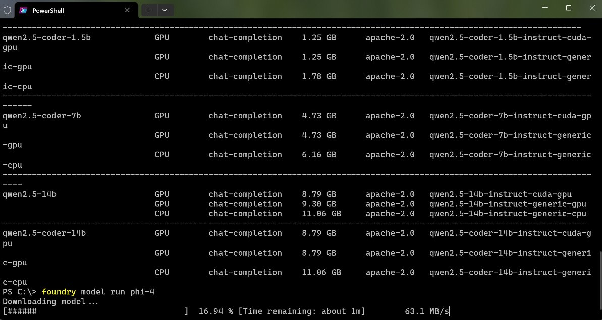 JamesvandenBerg's tweet image. What I&apos;m doing between #MSBuild 2025 sessions?
Foundry model run phi-4 🚀 
#FoundryLocal #Windows11 #MVPBuzz Testing
@msdev