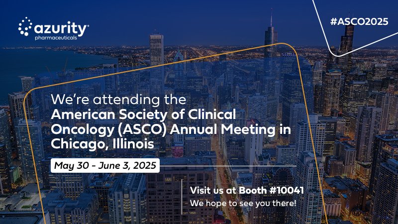 We're heading to Chicago, Illinois for the American Society of Clinical Oncology (ASCO) Annual Meeting May 30-June 3. Visit us at Booth 10041 to learn more about how Azurity is serving overlooked patients. #servingoverlookedpatients #ASCO2025