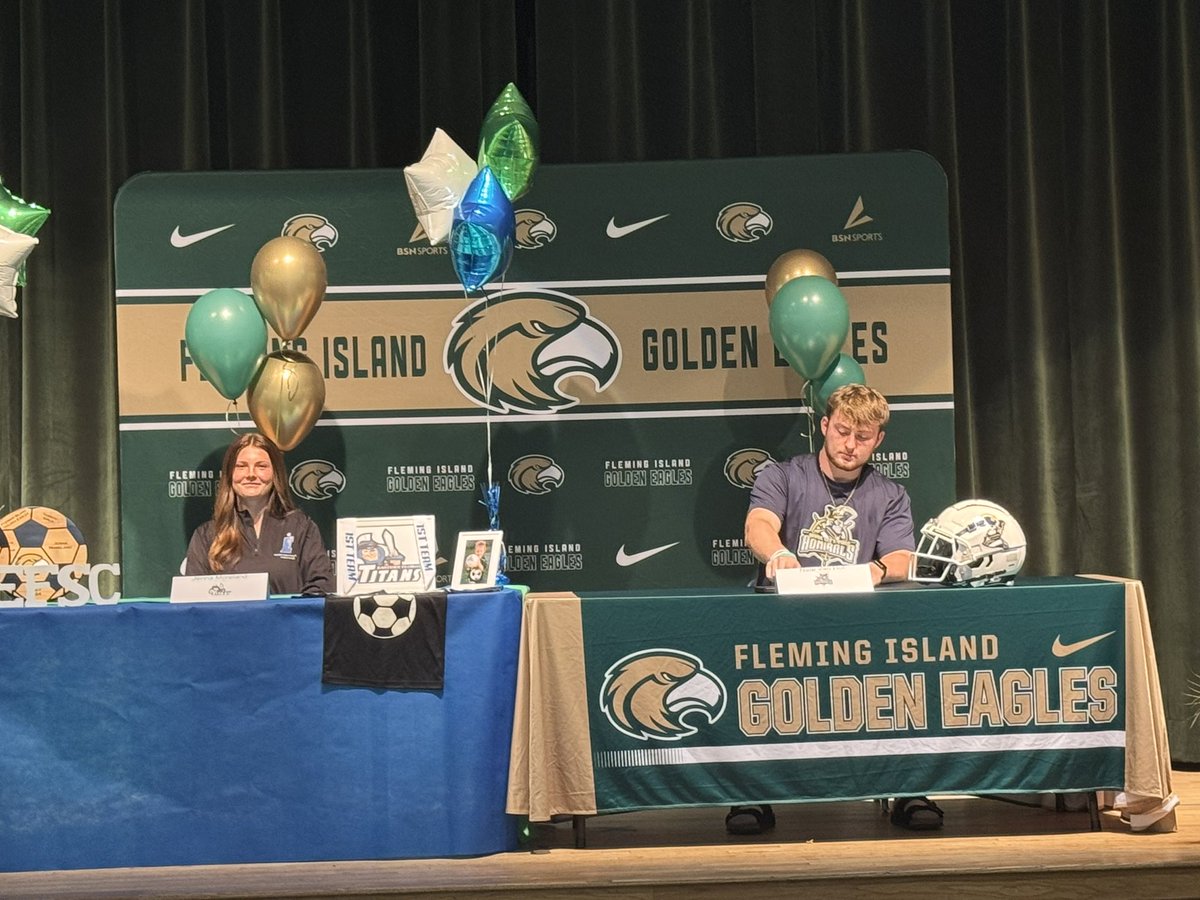FI Eagle Athletics (@fieaglesports) on Twitter photo Congrats to Jenna Moreland & Nate Van Hof on signing today to continue their academic & athletic careers at the next level! Jenna signed with @easternflorida to continue her soccer career & Nate with <a href="/rivercityprep/">REGGIE WARD</a> to continue his football career! Proud of you both! #SoarHigher Congrats to Jenna Moreland & Nate Van Hof on signing today to continue their academic & athletic careers at the next level! Jenna signed with @easternflorida to continue her soccer career & Nate with <a href="/rivercityprep/">REGGIE WARD</a> to continue his football career! Proud of you both! #SoarHigher