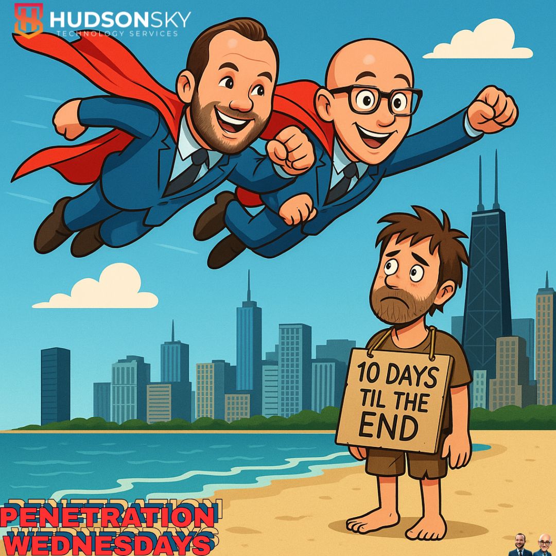 HudsonSkyLLC's tweet image. 10 days left in May to dial up your FREE Pen Test. After that, we can&apos;t guarantee your chance to have the #TitansofTech fly in and discover your vulnerabilities. Don&apos;t wait til the end: We can help.🧐🤠🚀 #ChicagoIT #CyberSecurity #MSPLife