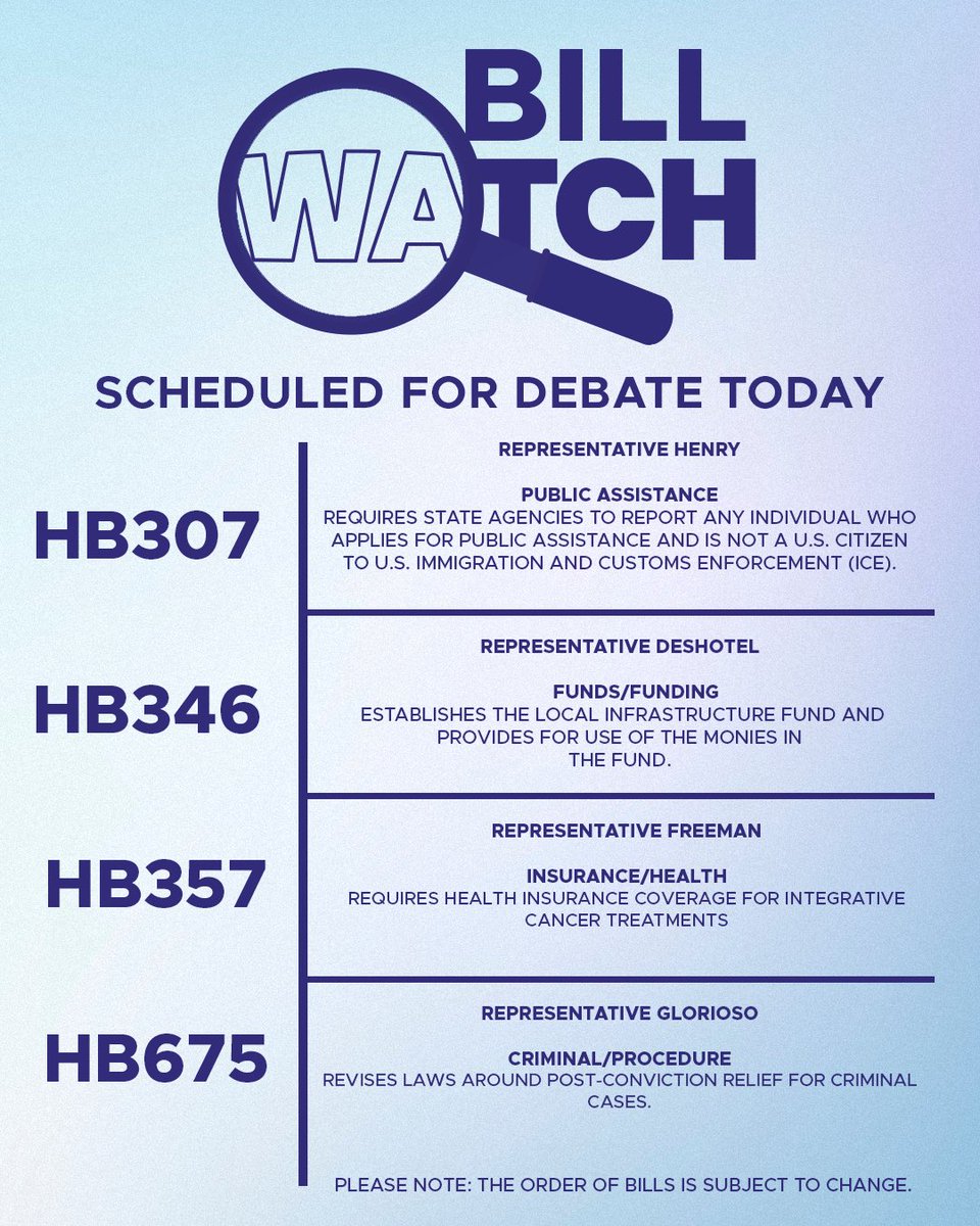 #BillWatch—current bills being discussed today on the floor. Tune in via the LALEGE app.

#lalege