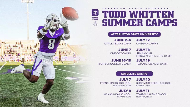 Jarren Lopez (@jarrenthejet) on Twitter photo Thank you to <a href="/BB33fromE/">Brant Bailey</a> for the invite to <a href="/TarletonFB/">Tarleton State Football</a> camp. It’s greatly appreciated sir. <a href="/CoachDJWagner/">Coach Dylan Wagner</a> <a href="/CoachHucks/">Braden Hucks</a> <a href="/Coach_Sims1/">Devante Sims</a> <a href="/CoachPepPearson/">Pepe Pearson</a> <a href="/QBsWork16/">Coach Austin</a> <a href="/CoachTateW/">Tate Whitten</a>
<a href="/CoachTSalazar/">Tony Salazar</a> <a href="/CoachRosch/">John Rosch</a> <a href="/CoachJLuke/">Coach Jon Luke</a> <a href="/J_Rhoades10/">Jack Rhoades, M. Ed., CSCS</a> <a href="/Westlake_Nation/">WestlakeNation</a> <a href="/TXTPShow/">Top Texas Prospects Show</a> <a href="/PrepRedzoneTX/">Prep Redzone Texas</a> Thank you to <a href="/BB33fromE/">Brant Bailey</a> for the invite to <a href="/TarletonFB/">Tarleton State Football</a> camp. It’s greatly appreciated sir. <a href="/CoachDJWagner/">Coach Dylan Wagner</a> <a href="/CoachHucks/">Braden Hucks</a> <a href="/Coach_Sims1/">Devante Sims</a> <a href="/CoachPepPearson/">Pepe Pearson</a> <a href="/QBsWork16/">Coach Austin</a> <a href="/CoachTateW/">Tate Whitten</a>
<a href="/CoachTSalazar/">Tony Salazar</a> <a href="/CoachRosch/">John Rosch</a> <a href="/CoachJLuke/">Coach Jon Luke</a> <a href="/J_Rhoades10/">Jack Rhoades, M. Ed., CSCS</a> <a href="/Westlake_Nation/">WestlakeNation</a> <a href="/TXTPShow/">Top Texas Prospects Show</a> <a href="/PrepRedzoneTX/">Prep Redzone Texas</a>