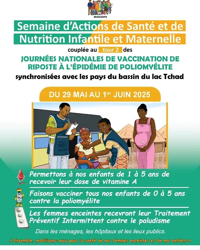 SidoineFeugui's tweet photo. @TheCameroonianZ Du 29 mai au 1 juin 2025 les de 0 à 5 ans recevront le vaccin contre la poliomyélite , de 1 à  5 ans la vitamine A et les femmes enceintes recevront le TPI( traitement préventif intermittent) uniquement dans les formations sanitaires. 

#PEVCentre
#PolioGameOver25 
#DRSPCentre https://t.co/Nvh8nGeJoZ