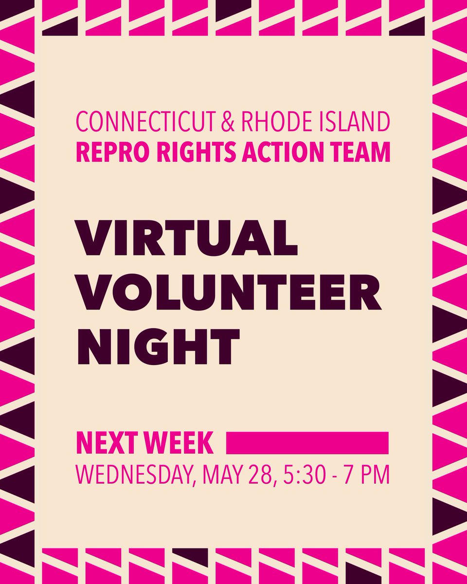 This Virtual Volunteer Night is our chance to come together before the summer, discuss our plans to win our state policy priorities, and fight for and protect Planned Parenthood health center patients! Join us next week!
bit.ly/3Fdbr4X

 #PlannedParenthood #ReproRights