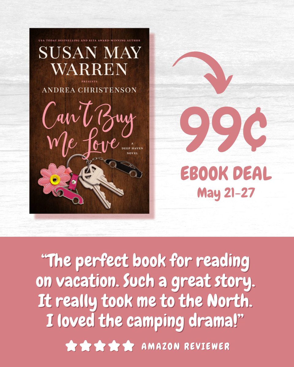 99¢ ebook sale alert!! 🩷🩷🩷

The magic of Susan May Warren's Deep Haven enchants in this modern-day Cinderella story by <a href="/AndreaC_Author/">Andrea Christenson, Author</a> 🥰

Get CAN'T BUY ME LOVE for 99¢ on Amazon!
amazon.com/dp/B08M5HZRNV