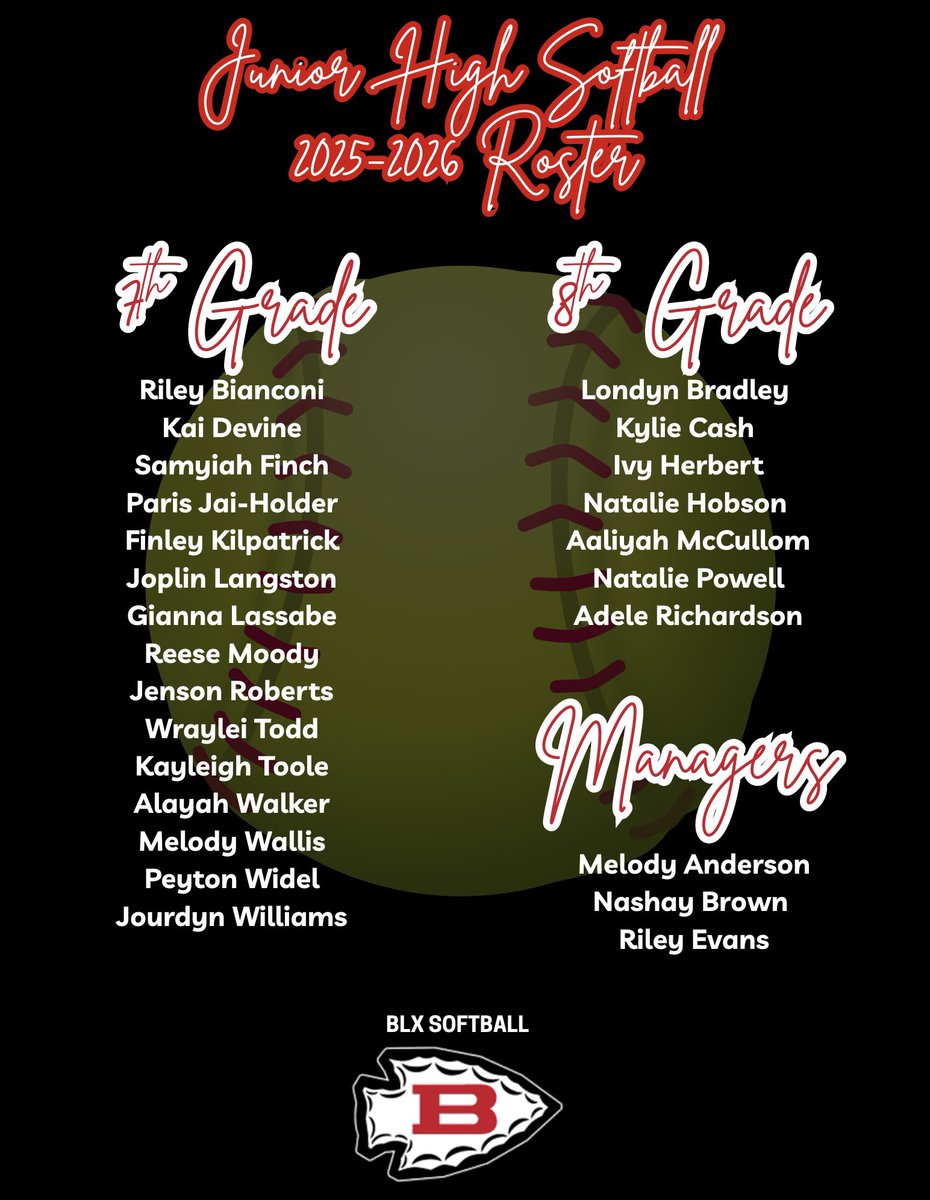 Congratulations to the 2025/2026 Biloxi Junior High School Softball Team ♥️🥎

#BlxIndianNation | #OneTribe | #P413