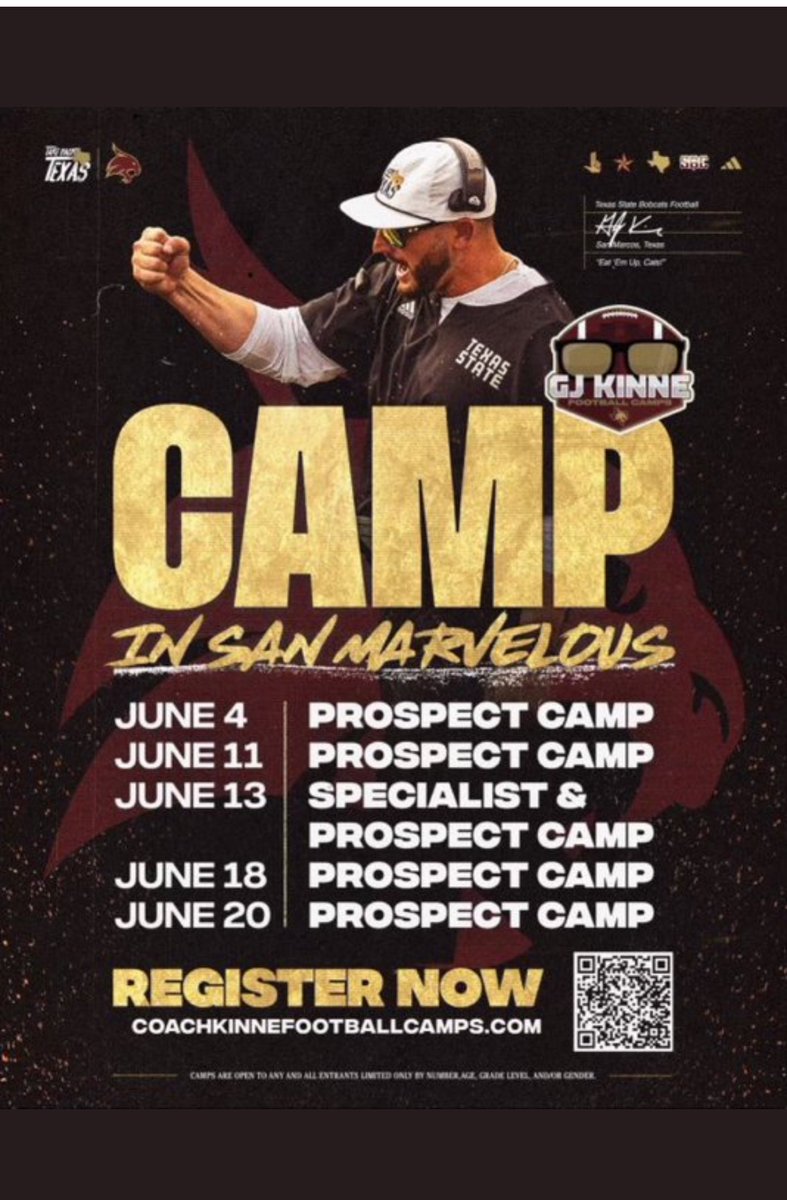 Thank you <a href="/LDKep/">Landon Keopple</a> and <a href="/TXSTATEFOOTBALL/">Texas State Football</a> for the Texas State camp invite.

<a href="/TMossbrucker/">Trent Mossbrucker</a> <a href="/deionbranch84/">Deion Branch #83 #84</a> <a href="/CoachSteveEllis/">Steve Ellis</a>
<a href="/Cox83Caleb/">Caleb Cox</a> <a href="/CoachWatson9/">RASHAD WATSON</a> <a href="/jaxegan_eku/">Jax Egan</a>
<a href="/PrepRedzoneKY/">Prep Redzone Kentucky</a> <a href="/LexCathFootball/">Knights Football</a> <a href="/LexCathSports/">Lex Cath Athletics</a>
<a href="/LippertScouting/">Ryan Lippert</a> <a href="/drew_toennies/">Drew Toennies</a> <a href="/DemetricDWarren/">Demetric D. Warren</a> <a href="/adamgorney/">Adam Gorney</a> <a href="/TheUCReport/">Billy Tucker</a>