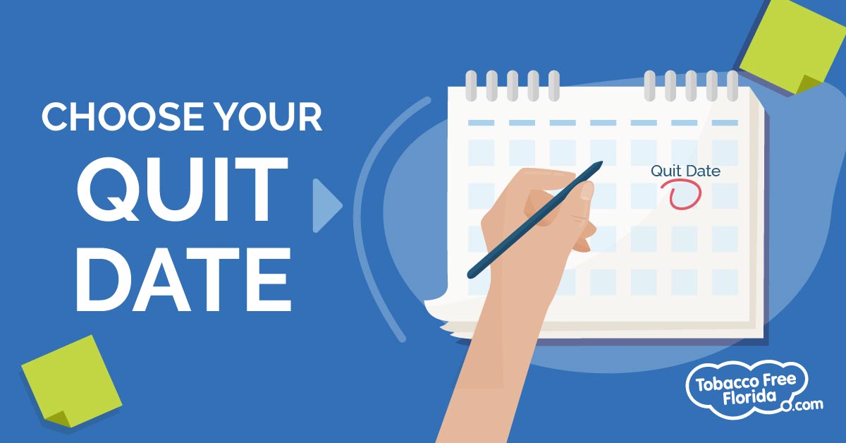 tobaccofreefla's tweet photo. Setting a quit date holds you accountable to starting your journey in becoming smokefree. Ready to mark your calendar? To get started and find resources to help you along the way, visit https://t.co/nfcWM7KzG4. https://t.co/uwf3wDAkPD
