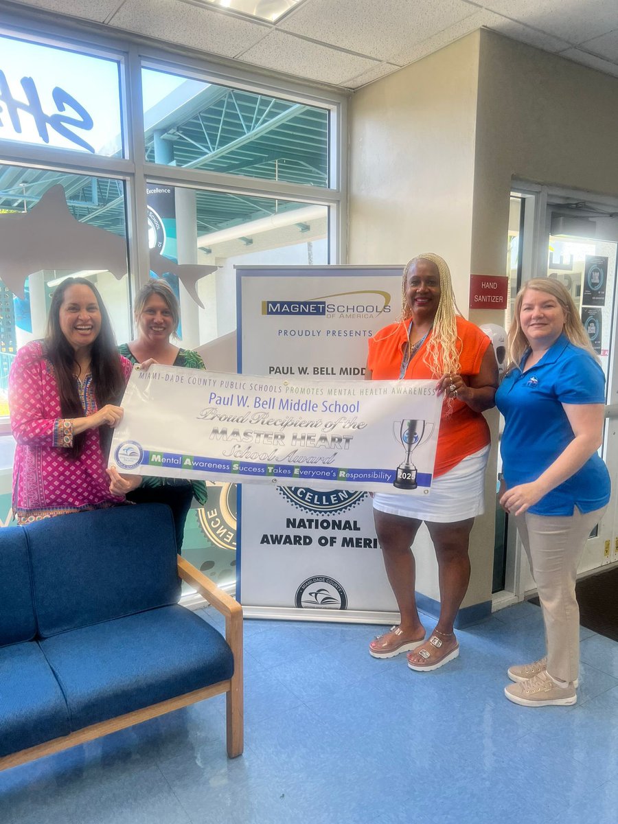Promoting and cultivating a nurturing learning environment by involving the entire school community. Congratulations on earning M.A.S.T.E.R (Mental Awareness Success Takes Everyone’s Responsibility) Mind &amp; Heart Award designation.  #MentalHealthAwarenessMonth #YourBestChoiceMDCPS