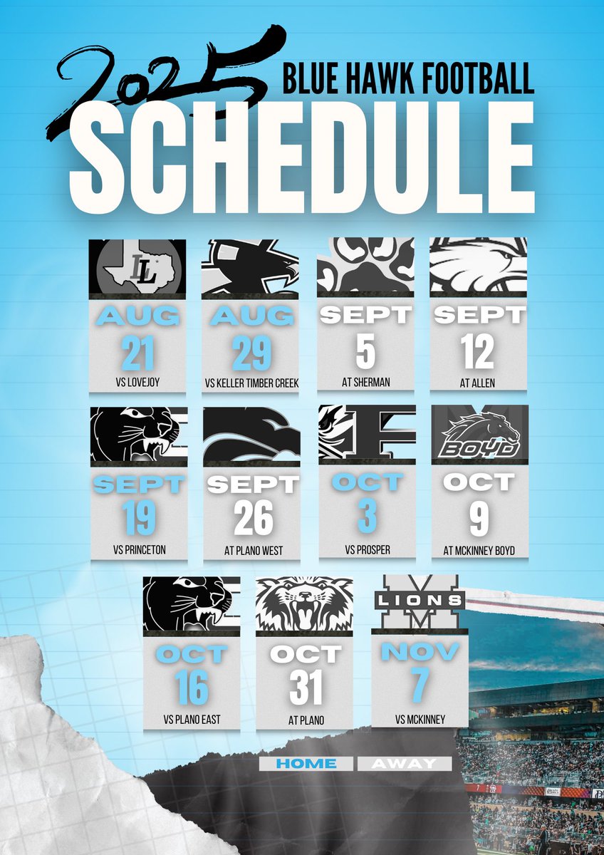 🚨2025 ROCK HILL FOOTBALL SCHEDULE 🏈🏟️🚨