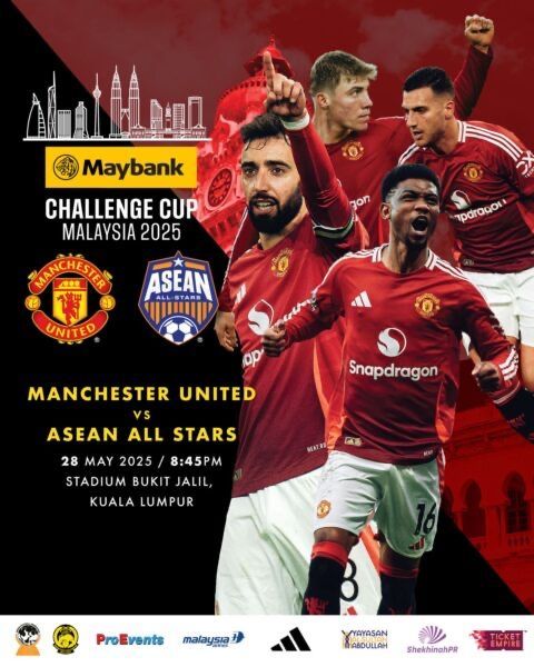 Manchester United kekal fokus, sasar raih kejuaraan Maybank Challenge Cup menentang pasukan ASEAN All Stars di Stadium Bukit Jalil.