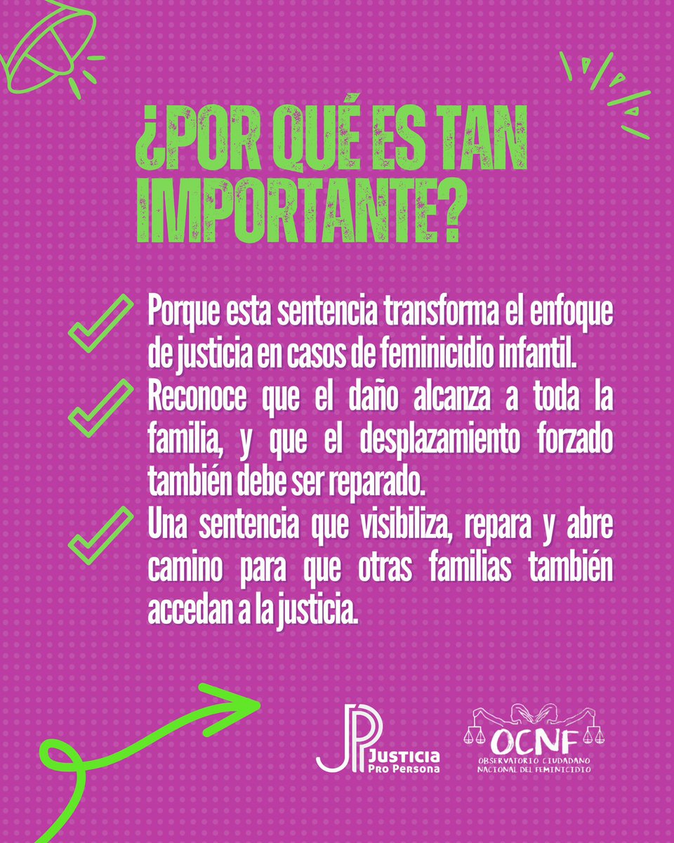 JustProPersona's tweet image. 📢Un precedente histórico
La Suprema Corte dicta una sentencia con vocación transformadora que reconoce a las familias desplazadas por feminicidio como víctimas indirectas y ordena su reparación integral 🙌🏾
#JusticiaParaFatima #JusticiaParaFamilias