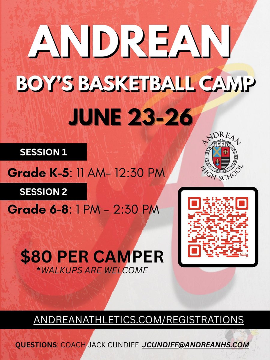 Just over a month until Andrean Basketball Camp! Get signed up now at Andreanathletics.com/registrations 

Have fun, compete, get better! Go Niners!