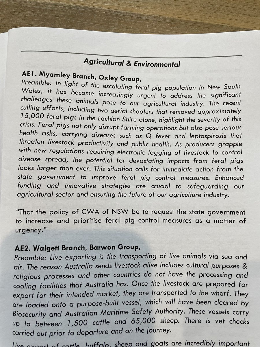 The lovely ladies at Country Women’s Assn have passed a motion that <a href="/ChrisMinnsMP/">Chris Minns</a> Gov should do more to get rid of feral pigs, to solve a problem that governments created! Let farmers &amp; hunters have cat D firearms, with noise suppression. Prob solved. <a href="/ShootersUnion/">Shooters Union Aus</a> <a href="/SIFAComms/">SIFA</a>