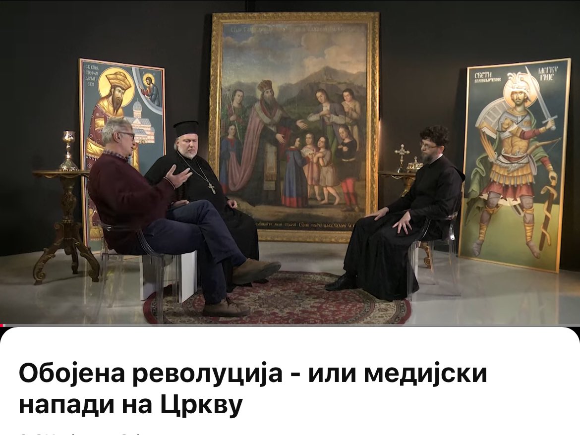 The Serbian Orthodox Church has just launched a new podcast. Episode #1 ? Of course, it’s about a color revolution in Serbia. 

The Serbian Orthodox Church has a long history of being a manipulation tool of the Serbian intelligence apparatus. Putin just had a meeting with the
