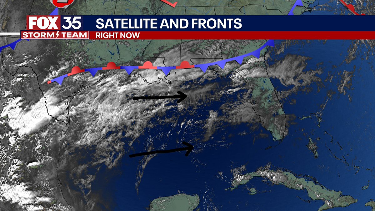 Noah Bergren (@nbergwx) on Twitter photo CENTRAL FLORIDA: Lots of clouds coming for Thursday from the Gulf. Maybe a shower here or there. Brighter and much hotter again into the weekend. Higher daily PM storm chances return starting Memorial Day. <a href="/fox35orlando/">FOX 35 Orlando</a> CENTRAL FLORIDA: Lots of clouds coming for Thursday from the Gulf. Maybe a shower here or there. Brighter and much hotter again into the weekend. Higher daily PM storm chances return starting Memorial Day. <a href="/fox35orlando/">FOX 35 Orlando</a>
