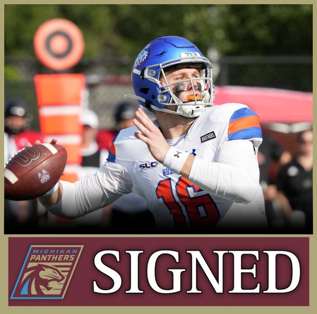 Michigan Panthers Dude (@mipanthersdude) on Twitter photo Per <a href="/UFL_PR/">UFL Communications Department</a>, the Michigan Panthers have signed former Houston Christian QB Colby Suits.
Suits played 26 games with ULM and Houston Christian, adding 3,674 career passing yards and 21 TDs to his resume.
Welcome, <a href="/Colby_Suits/">Colby Suits</a>!
#LetsHunt Per <a href="/UFL_PR/">UFL Communications Department</a>, the Michigan Panthers have signed former Houston Christian QB Colby Suits.
Suits played 26 games with ULM and Houston Christian, adding 3,674 career passing yards and 21 TDs to his resume.
Welcome, <a href="/Colby_Suits/">Colby Suits</a>!
#LetsHunt
