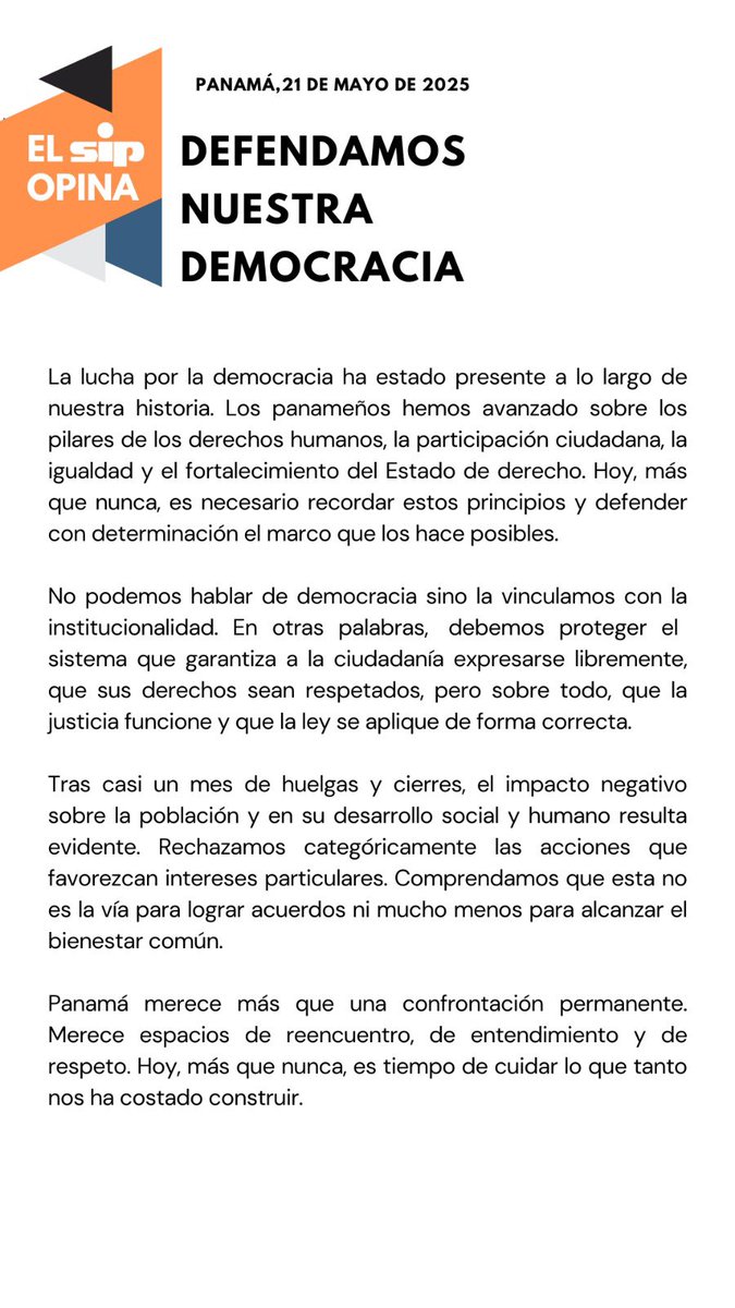 📢COMUNICADO📢 Defendamos nuestra Democracia

#SIPOpina