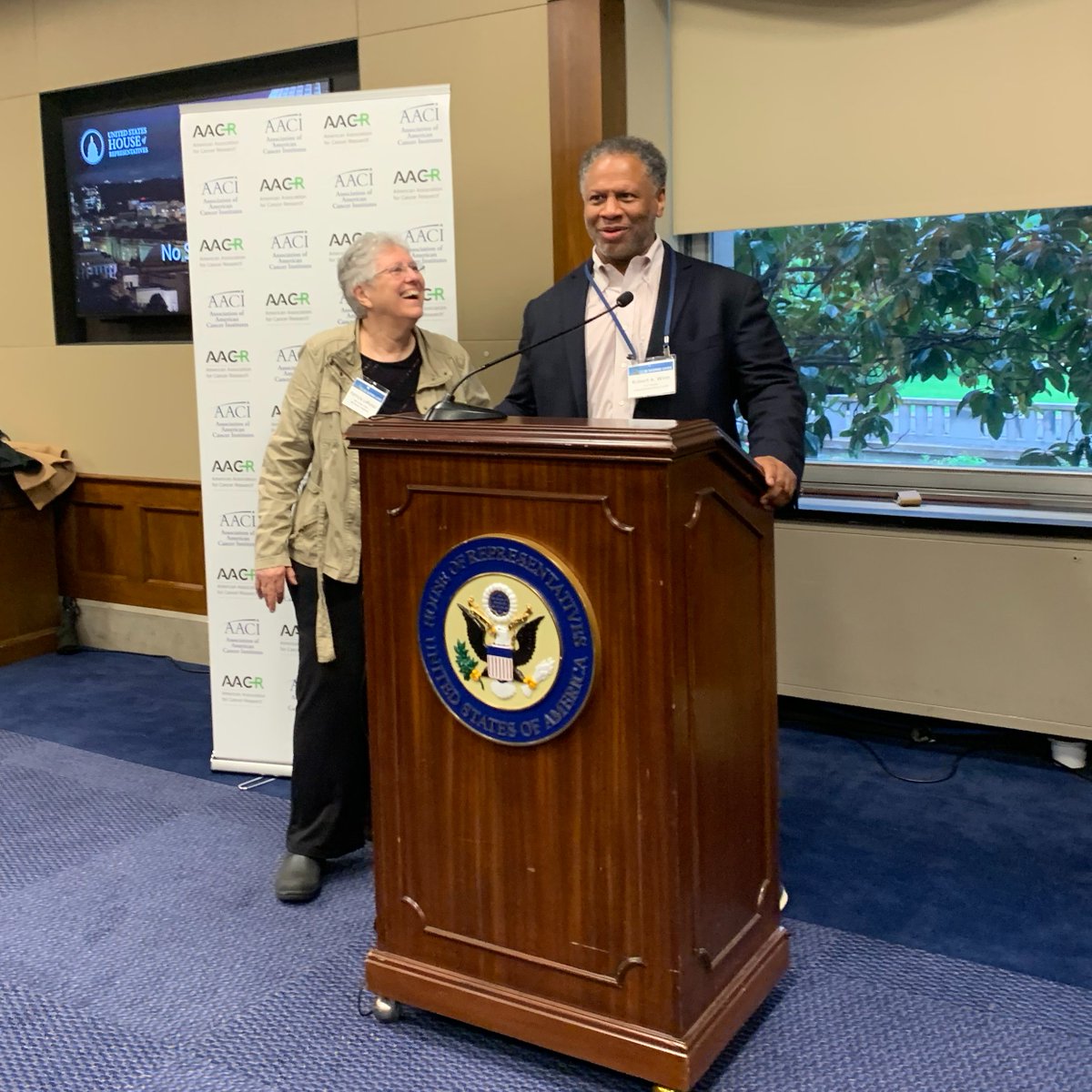 AACR (@aacr) on Twitter photo AACR Past President Patricia LoRusso and President of <a href="/AACI_Cancer/">Association of American Cancer Institutes</a>, <a href="/DrRobWinn/">Dr. Rob Winn</a>, welcome everyone to the AACI-AACR Hill Day Reception. Tomorrow, participants will head to the Hill to express the importance of robust and sustained funding for <a href="/NIH/">NIH</a> and <a href="/theNCI/">National Cancer Institute</a>. AACR Past President Patricia LoRusso and President of <a href="/AACI_Cancer/">Association of American Cancer Institutes</a>, <a href="/DrRobWinn/">Dr. Rob Winn</a>, welcome everyone to the AACI-AACR Hill Day Reception. Tomorrow, participants will head to the Hill to express the importance of robust and sustained funding for <a href="/NIH/">NIH</a> and <a href="/theNCI/">National Cancer Institute</a>.