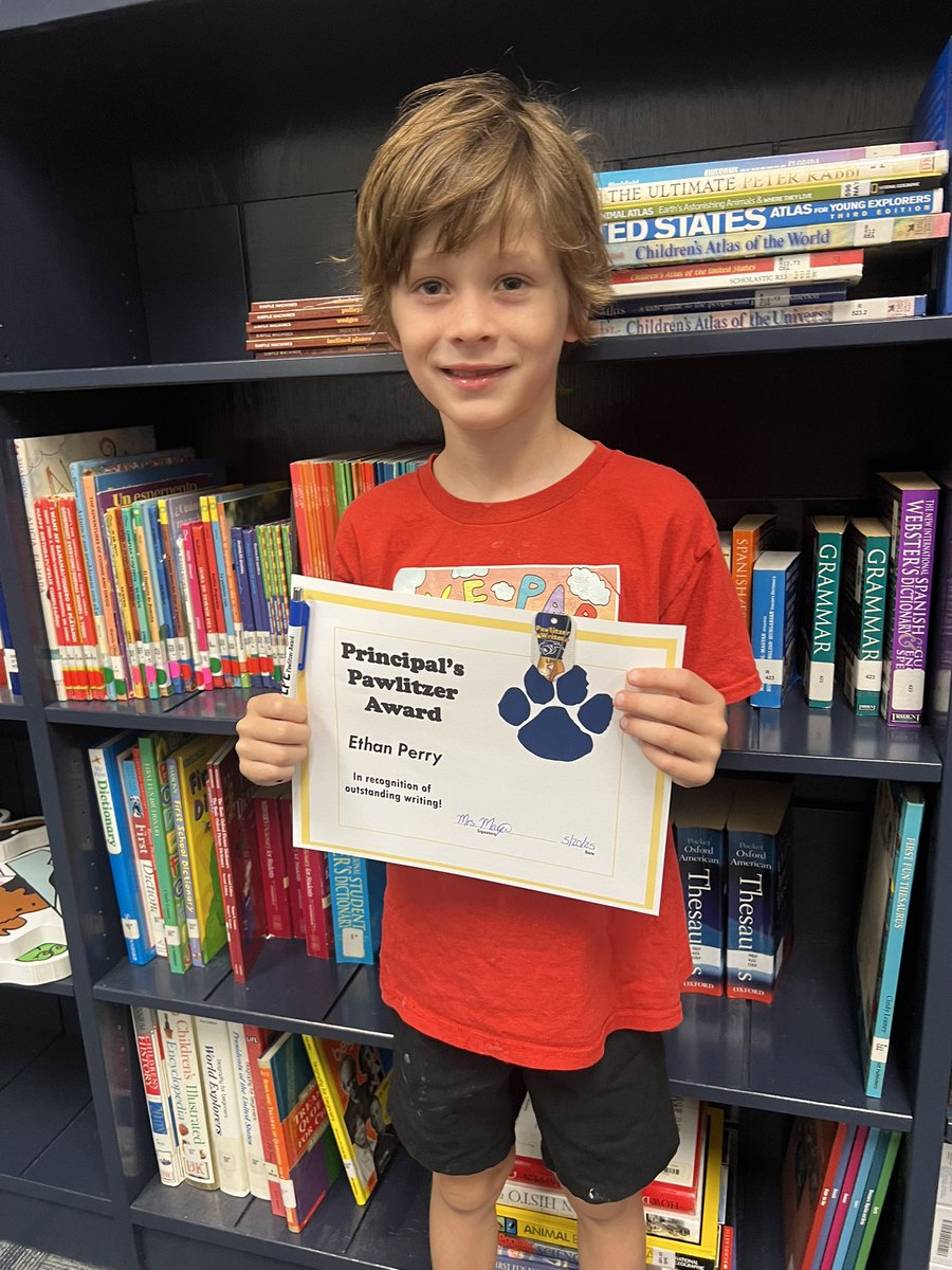 Celebrating our Pawlitzer Writer.📝 Way to go Ethan! 💙💛