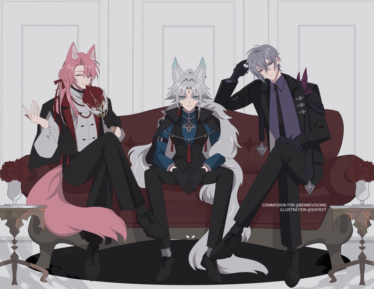 shiyeVT's tweet photo. yaoqing trio print commission for @benbevoicing ! 

thank you for letting me illustrate my favorite HSR characters! 🤩 https://t.co/GjTnLGjKt9