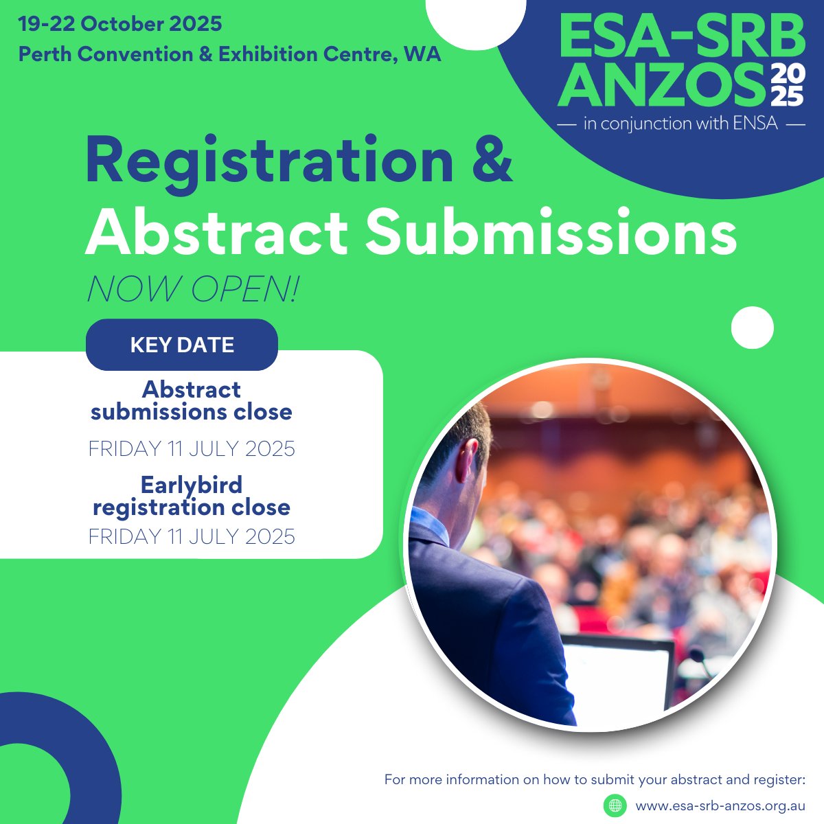 ANZOS (@anzos_society) on Twitter photo π’ Join us in Perth for the ESAβSRBβANZOS Annual Scientific Meeting 2025, 19β22 October!
πΏ Explore the latest in endocrinology, reproduction, obesity & metabolism.
π Abstracts & early bird registration close 11 July!
π esa-srb-anzos.org.au
<a href="/ReproductionSRB/">SRB</a> <a href="/EndoSocAus/">Endocrine Society of Australia</a> π’ Join us in Perth for the ESAβSRBβANZOS Annual Scientific Meeting 2025, 19β22 October!
πΏ Explore the latest in endocrinology, reproduction, obesity & metabolism.
π Abstracts & early bird registration close 11 July!
π esa-srb-anzos.org.au
<a href="/ReproductionSRB/">SRB</a> <a href="/EndoSocAus/">Endocrine Society of Australia</a>