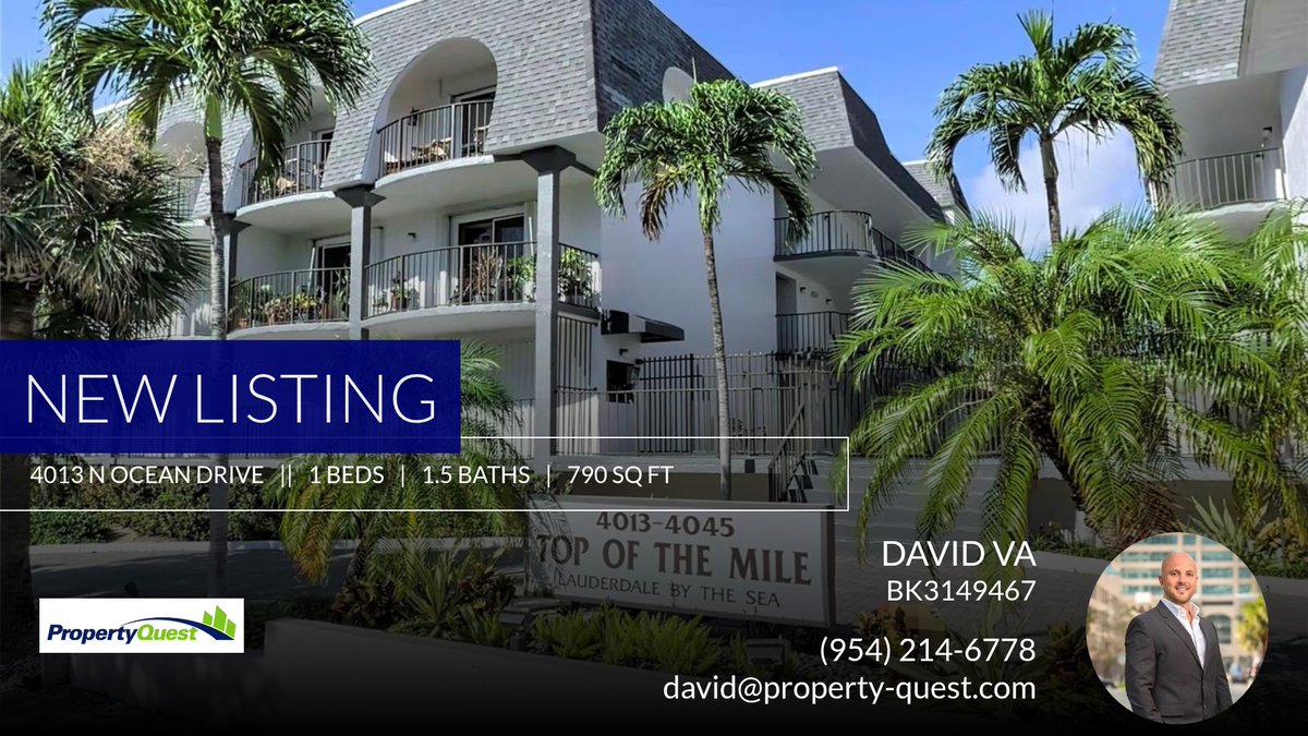 property_quest's tweet photo. 📍 New Listing 📍 Take a look at this fantastic new property that just hit the market located at 4013 N Ocean Drive 102 in Lauderdale By The Sea. Reach out here or at (954) 214-6778 for more information

David Va | Prope... https://t.co/LdcIz0f6kO https://t.co/DpDJcpzQZZ
