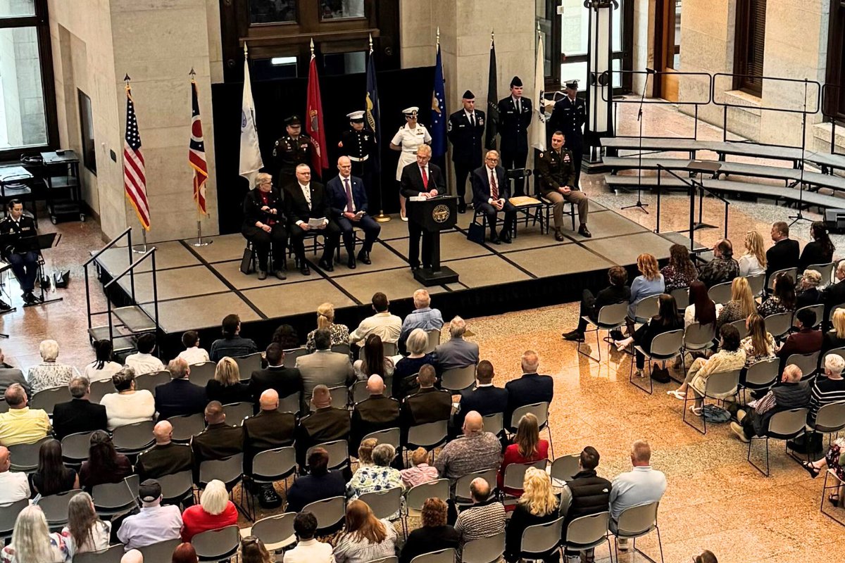 LtGovJimTressel's tweet photo. Today, I was honored to stand with Ohio’s Gold Star families in gratitude and in remembrance of our fallen service members. 

We are forever indebted to those who gave their lives in service to our country, and to the loved ones who carry on their legacies every day. https://t.co/N7byH4OPoR