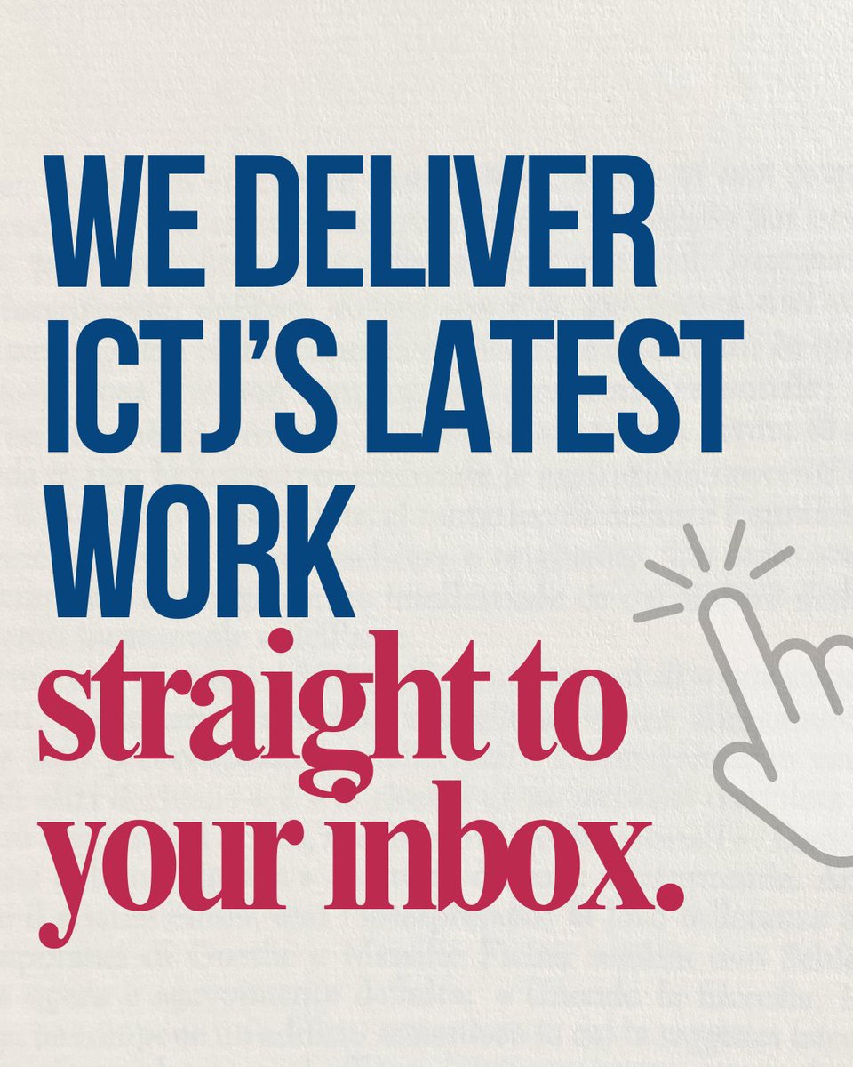 theICTJ's tweet image. Don’t miss out on the latest from ICTJ. Subscribe now and receive our newsletter directly in your inbox!
📩 Click here to subscribe: ictj.us2.list-manage.com/subscribe?u=1d…
👉 Our last newsletter: mailchi.mp/ictj.org/infoc…