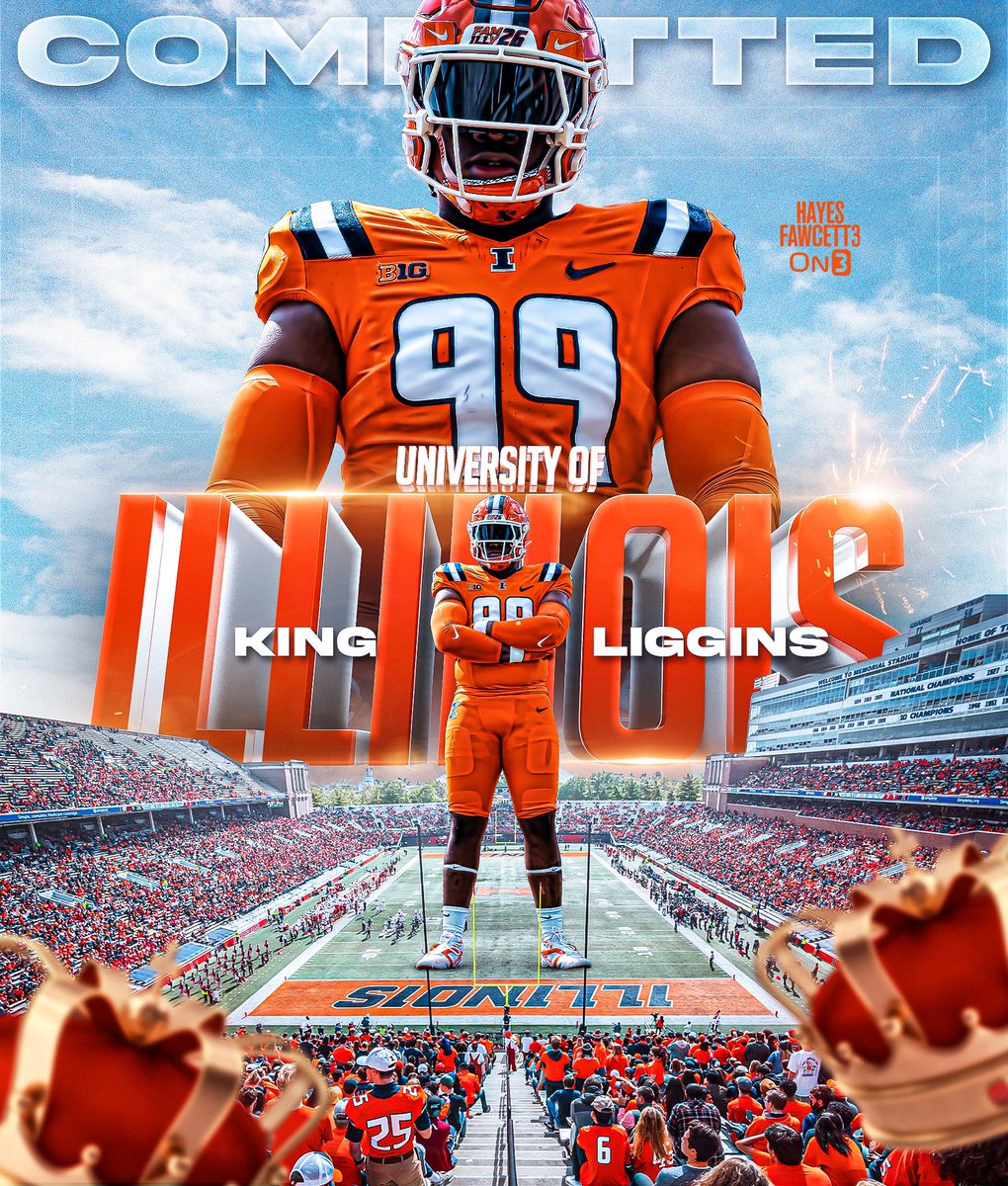 BREAKING: Class of 2026 DL King Liggins has Committed to Illinois, he tells me for @on3recruits

The 6’4 285 DL from Chicago, IL chose the Fighting Illini over Wisconsin 

“I want to make history and leave a legacy at Illinois.”

on3.com/db/king-liggin…