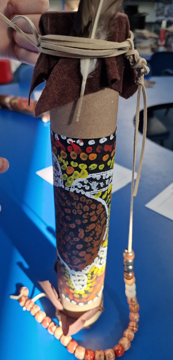 After school art club at St Josephs RC School in Ollerton. We made aboriginal rain makers tonight. Then at the end, led by one of the year 6s, they performed a chanting rain dance in the hall with their rainsticks 😁