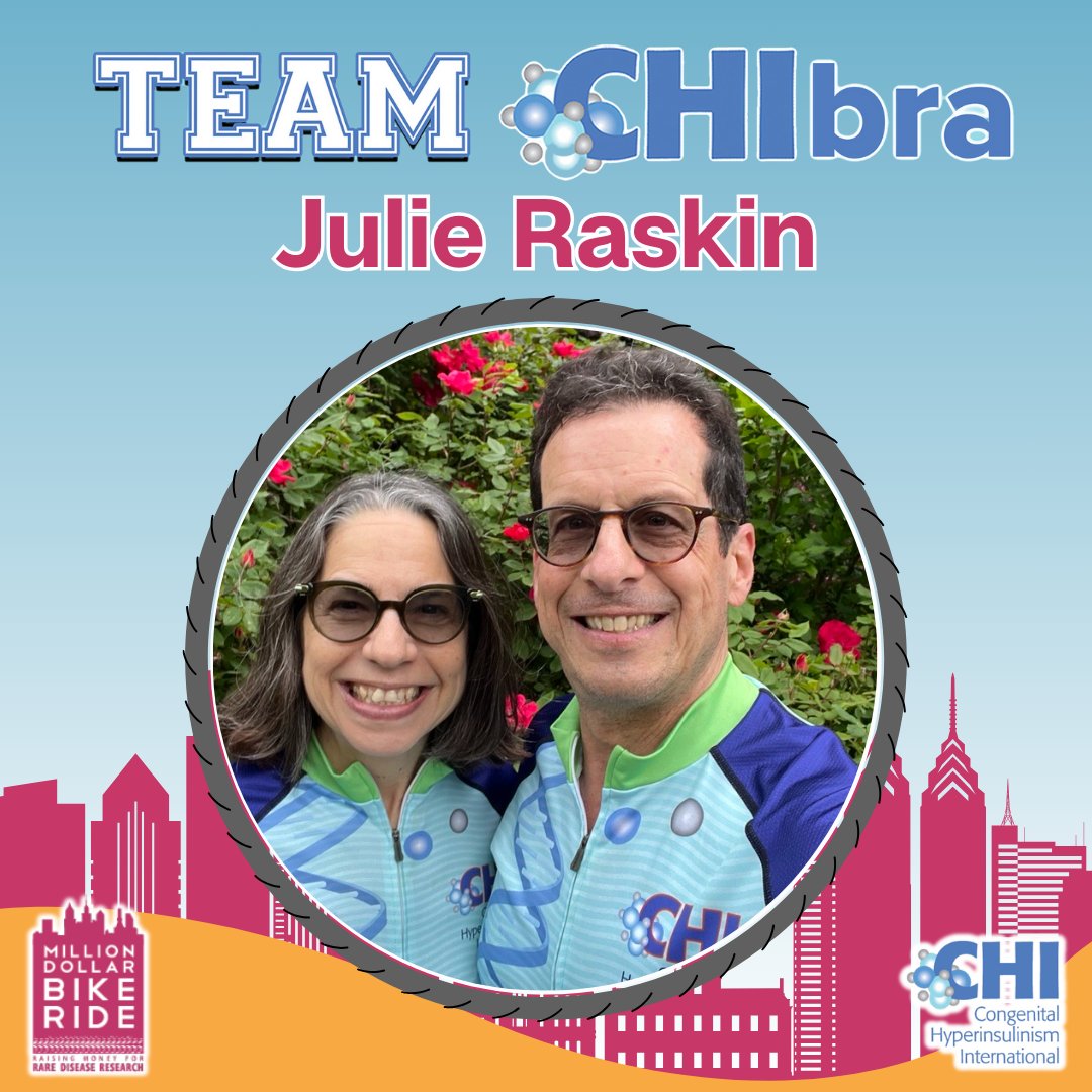 The Million Dollar Bike Ride is on June 14 in Philadelphia, PA, and for the 13th year, we are raising funds for HI research! 

Meet a member of Team CHIbra: Julie Raskin, CHI CEO, an HI mom, &amp; an all-around CHI champion! Support Julie's fundraising page at charity.pledgeit.org/f/h8szZ4CjR0