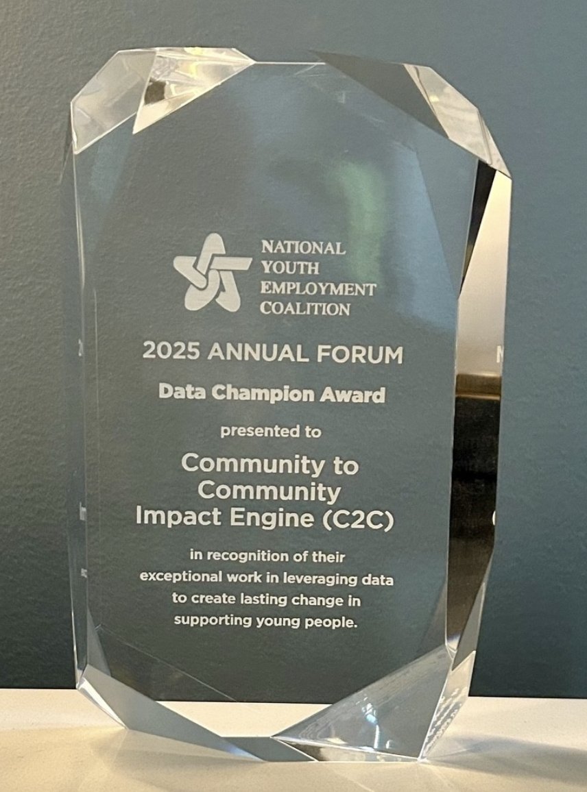 C2C Impact Engine at Northeastern University (@c2cimpact_nu) on Twitter photo C2C is featured in the latest NGN article highlighting our 2025 Data Champion Award from @nyecyouth! Lynn Sanders accepted the award last week in Minneapolis on behalf of the team for our work in youth employment expansion. 
Read more here: news.northeastern.edu/2025/05/20/fac… C2C is featured in the latest NGN article highlighting our 2025 Data Champion Award from @nyecyouth! Lynn Sanders accepted the award last week in Minneapolis on behalf of the team for our work in youth employment expansion. 
Read more here: news.northeastern.edu/2025/05/20/fac…