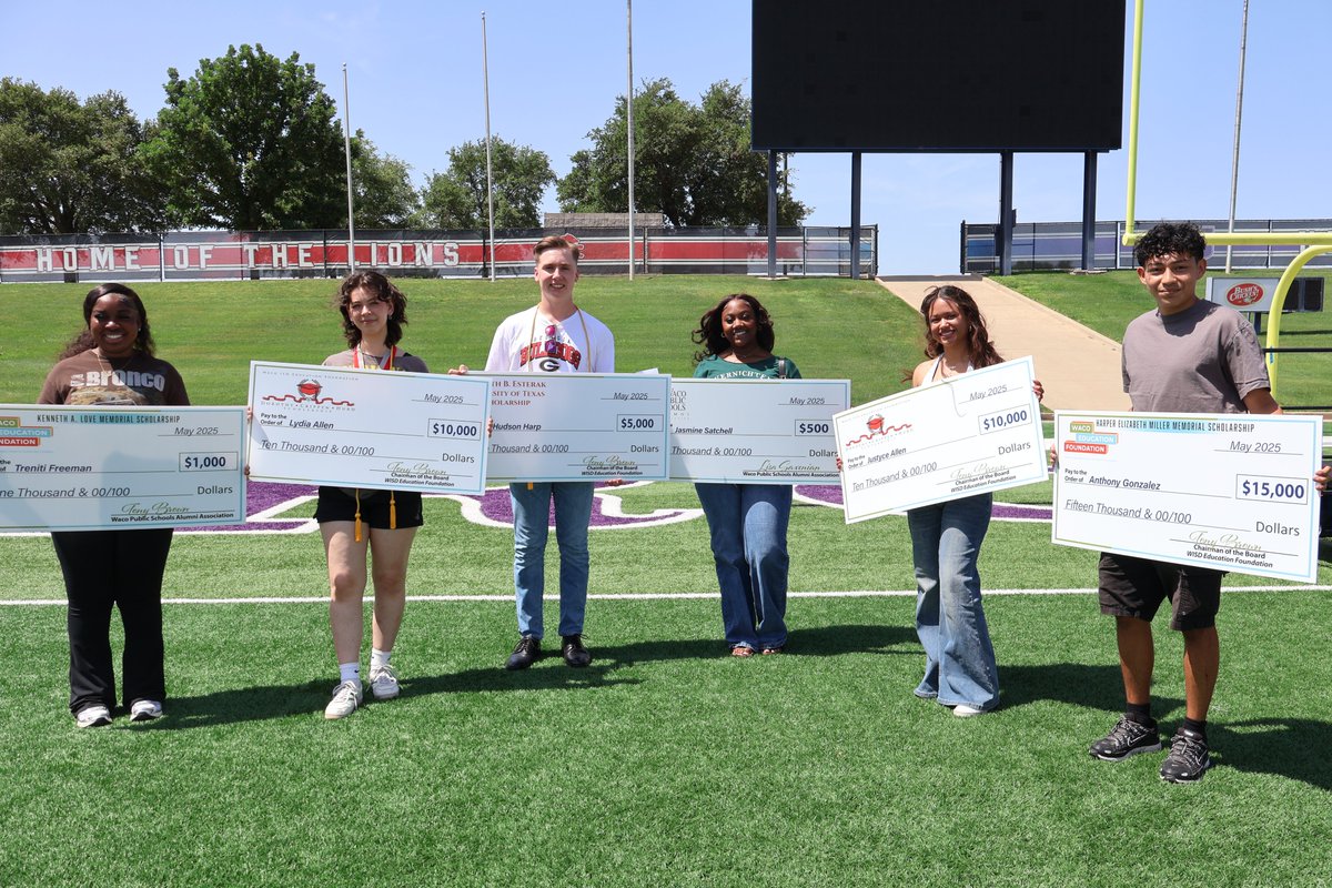 SCHOLARSHIP AWARDS!  Prior to graduation, 10 Waco ISD seniors were awarded $52,500 in scholarship funding. The scholarship presentations included those managed by the Waco ISD Education Foundation -- the Harper Elizabeth Miller Memorial Scholarship, Dorothy Crippen Hurd