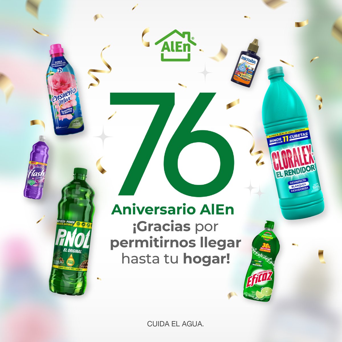 Han pasado 76 años desde que comenzamos a compartir lo más valioso de nuestra esencia: ayudar a cuidar de nuestro planeta y de millones de hogares y familias. 💚​

¡Gracias por ser parte de la familia AlEn!