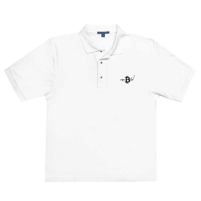 BTC_heartbeat's tweet photo. Step up your style with our Chrome Polo! 🥇💥 Perfect for any occasion. Get yours now: [Link]  #BTCheartbeat #CryptoStyle #BitcoinFashion #PoloShirt #CryptoWear 👕✨ https://t.co/zWMmVfX92S