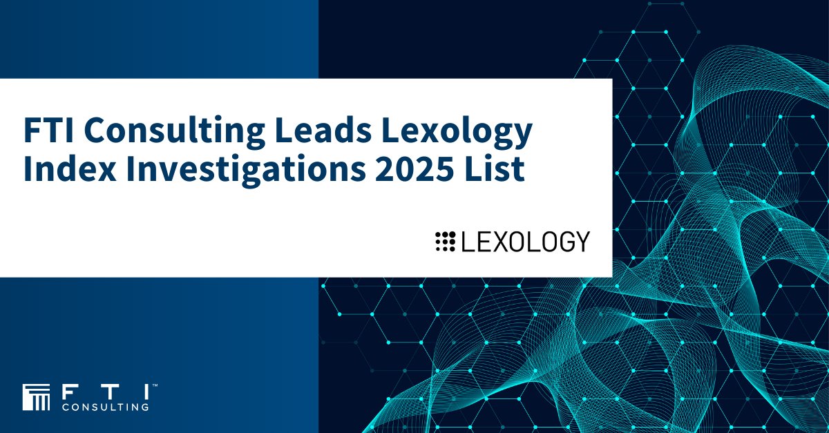 Congratulations to our exceptional FTI Technology experts recognized in the 2025 Lexology Index – Investigations list! This recognition highlights the global strength of our investigations practice in delivering strategic, tech-enabled solutions. Read now: bit.ly/3YWhWjp