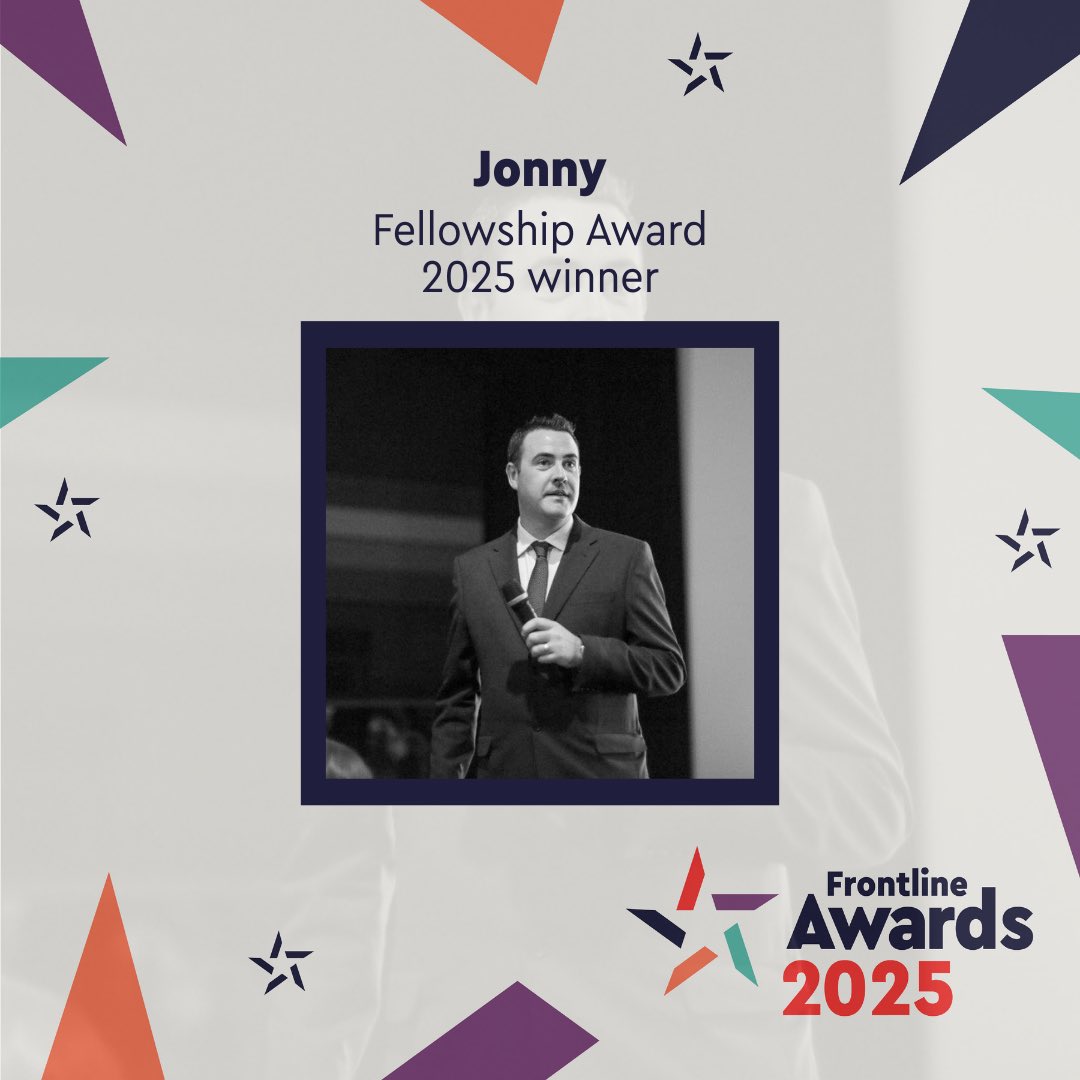 Finally the Fellowship Award, sponsored by our board of trustees. Congratulations to Jonny: a care-experienced leader, a real advocate for young people in care, a champion of the social work profession and a pioneer exploring how new technology can benefit social work.