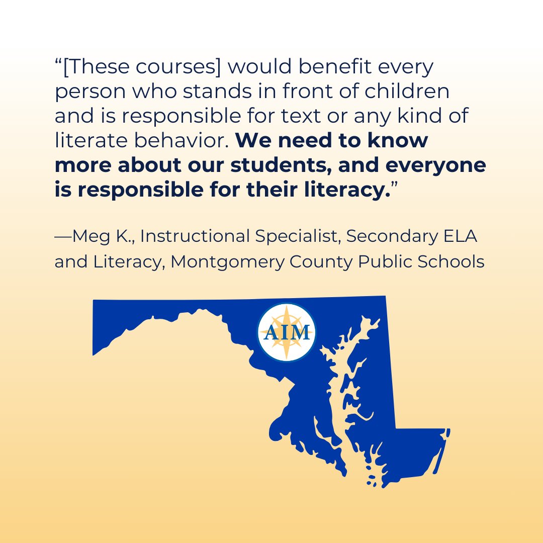 AIM Institute (@aimtolearn) on Twitter photo Maryland education leaders, don’t miss this opportunity! Our state-funded Pathways to Literacy Leadership enrollment closes soon.
Thanks to our partnership with <a href="/MdPublicSchools/">Maryland State Department of Education</a> and Ibis Group, these expert-led, evidence-based courses are FREE for Maryland educators!
Secure Maryland education leaders, don’t miss this opportunity! Our state-funded Pathways to Literacy Leadership enrollment closes soon.
Thanks to our partnership with <a href="/MdPublicSchools/">Maryland State Department of Education</a> and Ibis Group, these expert-led, evidence-based courses are FREE for Maryland educators!
Secure