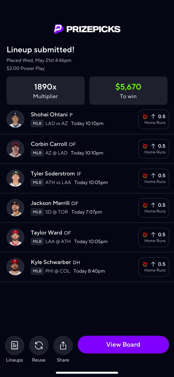 HR Lotto for tonight. It’s definitely hittin✨
