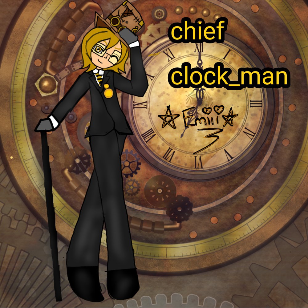 camara_girl's tweet photo. Un fanart de chief clock_man en su forma humana 
🕞💛🌟

(En mi Au chief clock man lleva el nombre de Cristian)

#chiefclockman
#chief_clockman
#skibiditoilet
#skibiditoiletmultivers
#skibidi_toilet
#skibiditoiletfanart
#skibiditoiletomega https://t.co/7aechDkdBN