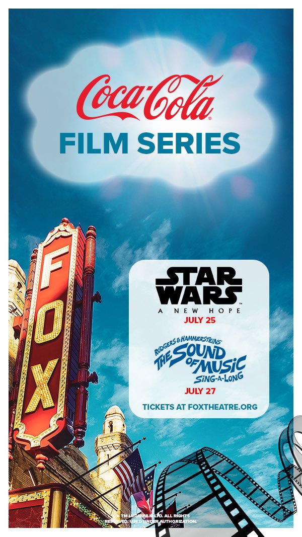 thejoezer's tweet image. Something for my ATLers &amp;amp; those who may be visiting here in late-July: @TheFoxTheatre is hosting the Coca Cola Summer Film series again. On Fri, 7/25, they’ll screen Star Wars IV: ANH. Other films TBA soon.

Deets in images…

#StarWars #foxtheatre