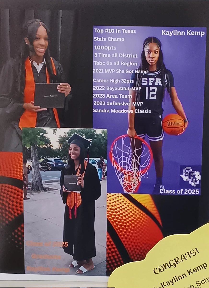 Kaylinn Kemp12 c/o 2025 (@kaylinnkemp) on Twitter photo Complete my mission and Graduated <a href="/WEBO_Tigers/">Lancaster High School</a> now on to the next Chapter <a href="/SFAWBB/">SFA Women's Basketball</a> I'll be there <a href="/Coach_LHoward/">LaJeanna Howard</a> <a href="/phat2020/">Coach McKinney</a> <a href="/CoachJo__/">JoJo Hernandez</a> <a href="/Coach_Yang/">Steve Yang</a> <a href="/BishopLenbishop/">Len Bishop</a> <a href="/coachlexmurph/">Lex Murphy</a> <a href="/CameraCashMedia/">Camera Cash</a> <a href="/ESPN_WomenHoop/">ESPN Women's Hoops</a> <a href="/Get2CollegAth/">Get 2 College Athletics</a> <a href="/flatlynedigital/">FlatLyne</a> Complete my mission and Graduated <a href="/WEBO_Tigers/">Lancaster High School</a> now on to the next Chapter <a href="/SFAWBB/">SFA Women's Basketball</a> I'll be there <a href="/Coach_LHoward/">LaJeanna Howard</a> <a href="/phat2020/">Coach McKinney</a> <a href="/CoachJo__/">JoJo Hernandez</a> <a href="/Coach_Yang/">Steve Yang</a> <a href="/BishopLenbishop/">Len Bishop</a> <a href="/coachlexmurph/">Lex Murphy</a> <a href="/CameraCashMedia/">Camera Cash</a> <a href="/ESPN_WomenHoop/">ESPN Women's Hoops</a> <a href="/Get2CollegAth/">Get 2 College Athletics</a> <a href="/flatlynedigital/">FlatLyne</a>