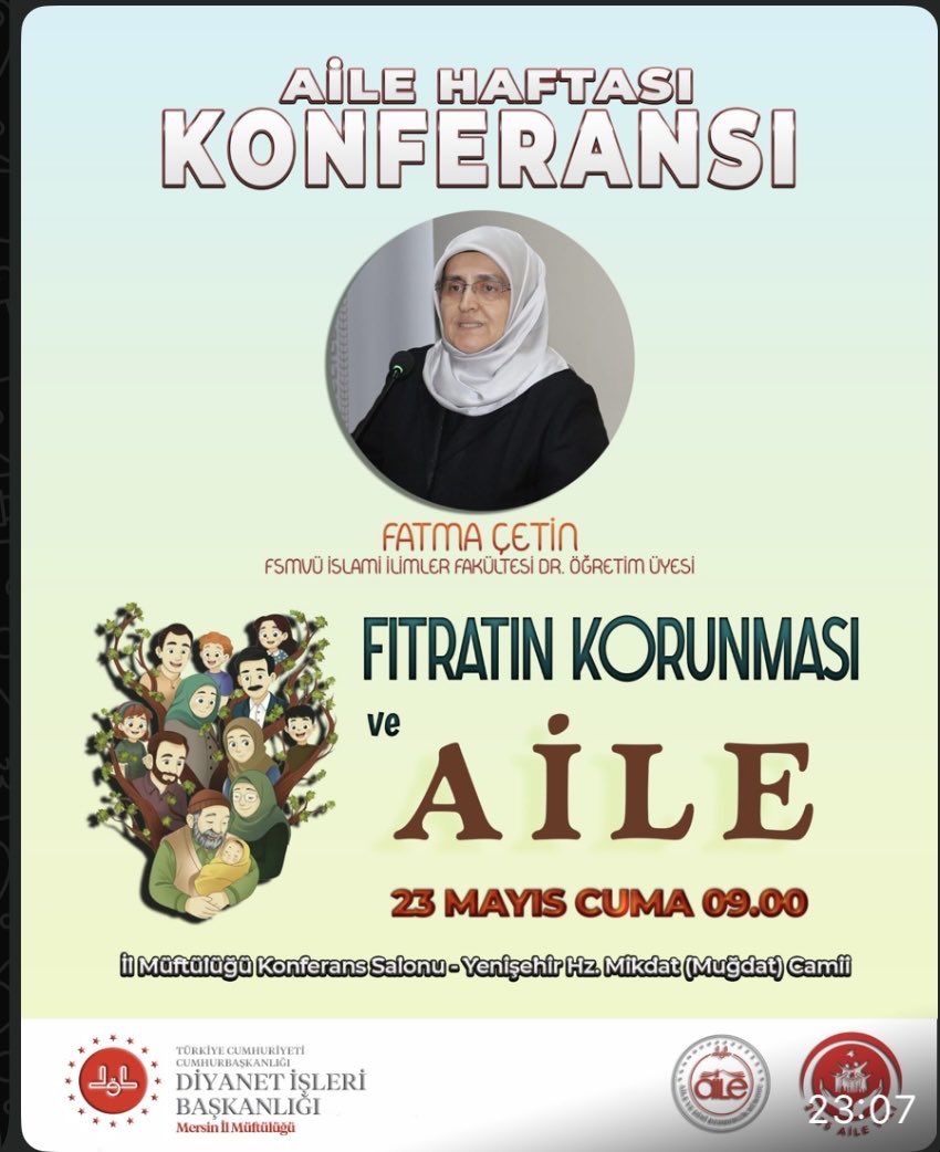 Muhtereme Fatma Çetin hocanın “aile yılı”nda verdiği/vereceği mesajlar hayatî önemde. 

Sa’yi meşkûr olsun.