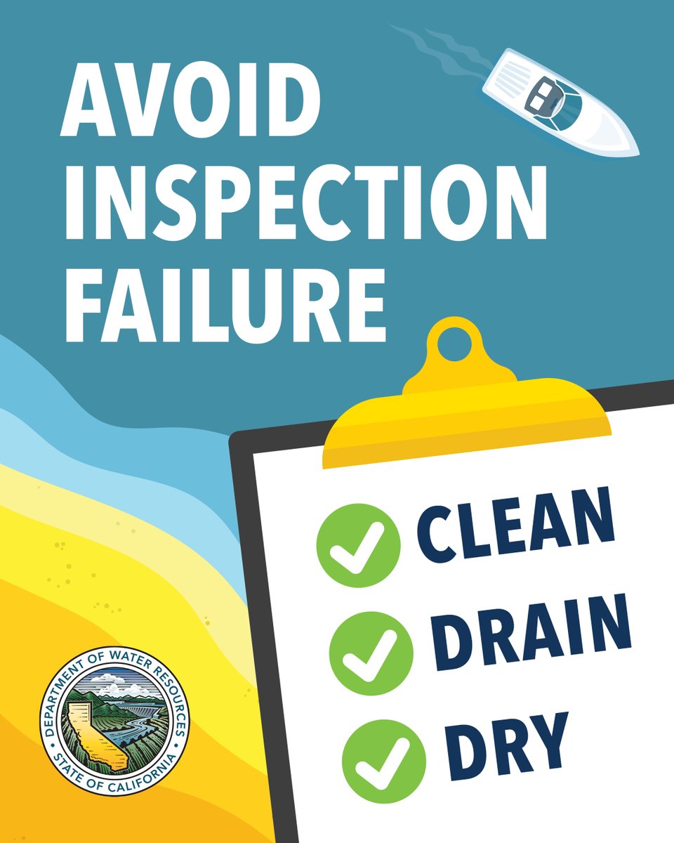 Know before you go!

To prevent the spread of invasive mussels, watercraft must pass an entrance inspection before launching in most State Water Project reservoirs. As you head to your favorite lake or reservoir this holiday weekend, be sure to check current inspection