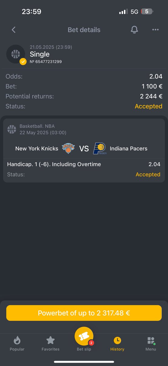 💵PICK: Knicks -6 Handicap

If ticket WIN will send 25$ to one person!

RT this post and share your USDT TRC20 address in comments 👇🏽

GL👍🏼