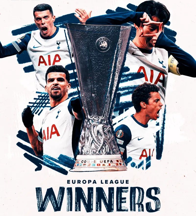 WorldNewsHubWNH's tweet photo. SPURS WIN EUROPA LEAGUE
#BREAKING
FT: Tottenham 1-0 Man Utd

#football #EuropaLeague #EuropaLeagueFinal #ManUtd #TOTMUN #Tottenham #bilbao2025 #Spurs #ChampionsLeague https://t.co/rACkGlgal9