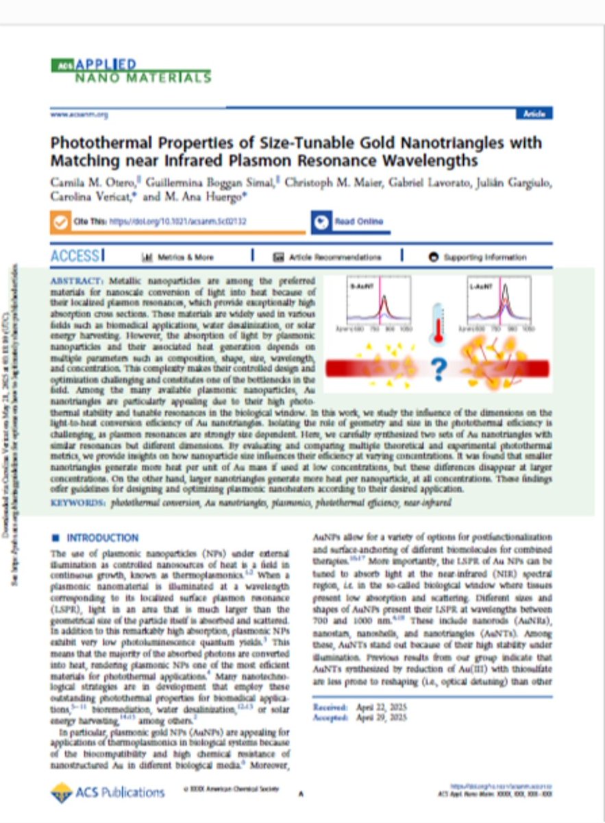 NanoBioMedLP's tweet photo. New publication! A study of the photothermal properties of gold nanotriangle populations in collaboration with @Nano_Juli
https://t.co/XRMWPj04XZ
@inifta_ok
@insunsam https://t.co/NpOh5NicLJ
